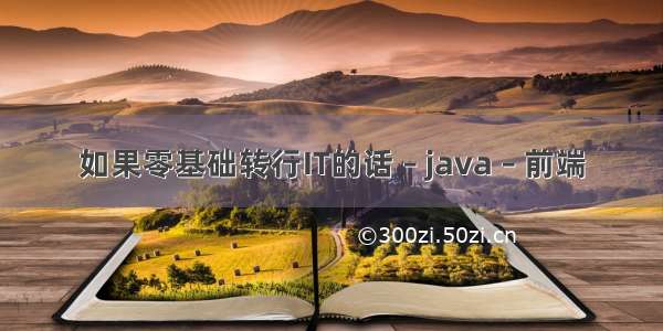 如果零基础转行IT的话 – java – 前端