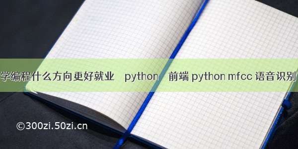 学编程什么方向更好就业 – python – 前端 python mfcc 语音识别