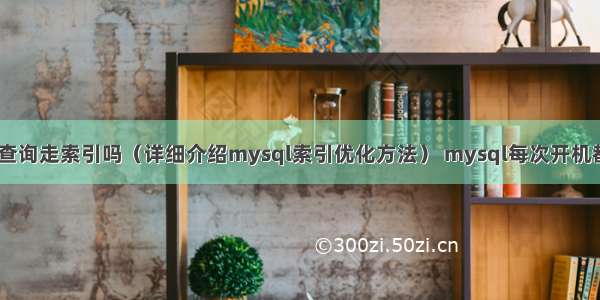 mysql in查询走索引吗（详细介绍mysql索引优化方法） mysql每次开机都要启动项