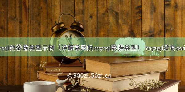 mysql的数据类型示例（详解常用的mysql数据类型） mysql没有scripts