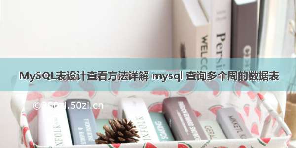 MySQL表设计查看方法详解 mysql 查询多个周的数据表