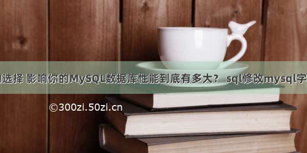 存储引擎的选择 影响你的MySQL数据库性能到底有多大？ sql修改mysql字符编码格式