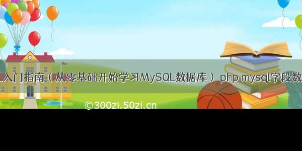 MySQL入门指南（从零基础开始学习MySQL数据库） php mysql字段数组键名