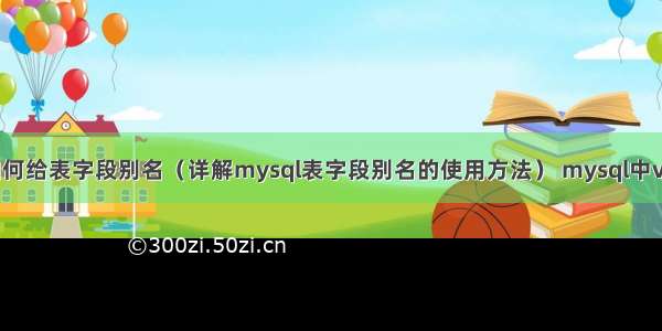 mysql如何给表字段别名（详解mysql表字段别名的使用方法） mysql中variables