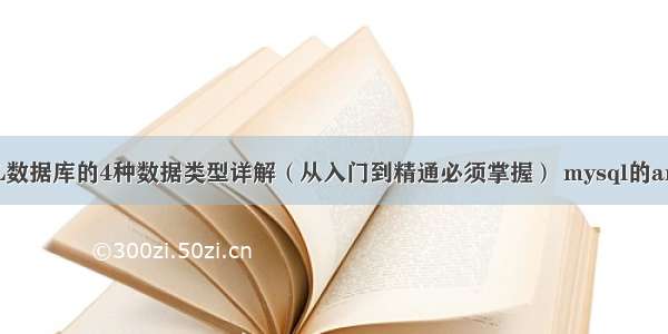 MySQL数据库的4种数据类型详解（从入门到精通必须掌握） mysql的ansi属性