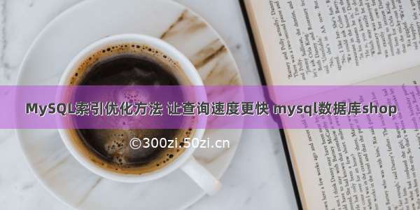 MySQL索引优化方法 让查询速度更快 mysql数据库shop