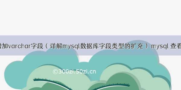 mysql增加varchar字段（详解mysql数据库字段类型的扩充） mysql 查看事务表