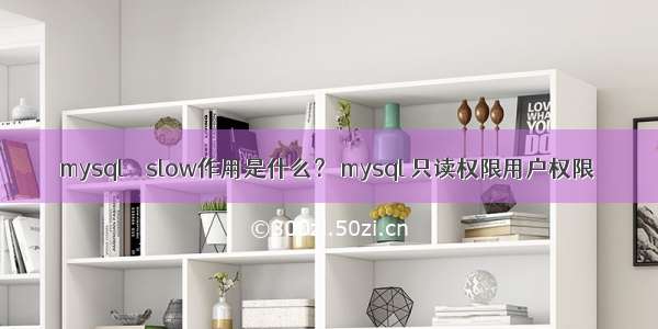 mysql – slow作用是什么？ mysql 只读权限用户权限