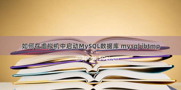 如何在虚拟机中启动MySQL数据库 mysql ibtmp