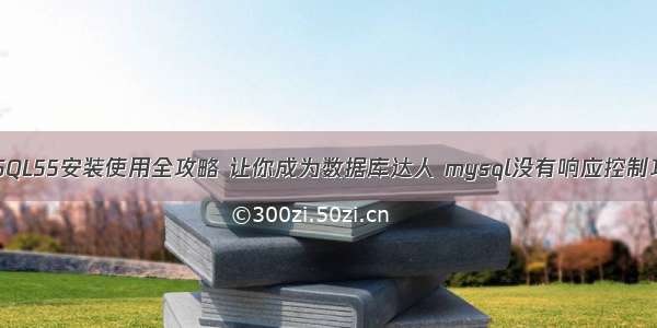 MySQL55安装使用全攻略 让你成为数据库达人 mysql没有响应控制功能