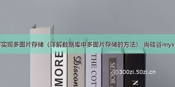 Mysql如何实现多图片存储（详解数据库中多图片存储的方法） 尚硅谷mysql高级 源码