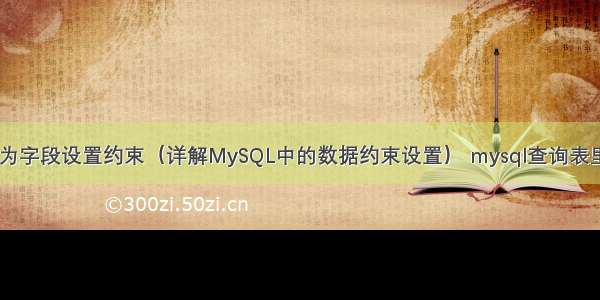 MySQL怎么为字段设置约束（详解MySQL中的数据约束设置） mysql查询表里信息的语句