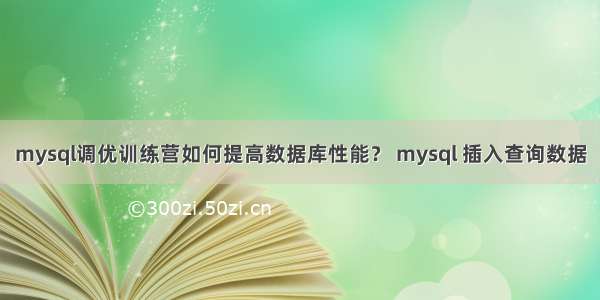 mysql调优训练营如何提高数据库性能？ mysql 插入查询数据