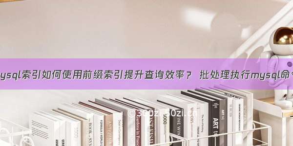 mysql索引如何使用前缀索引提升查询效率？ 批处理执行mysql命令