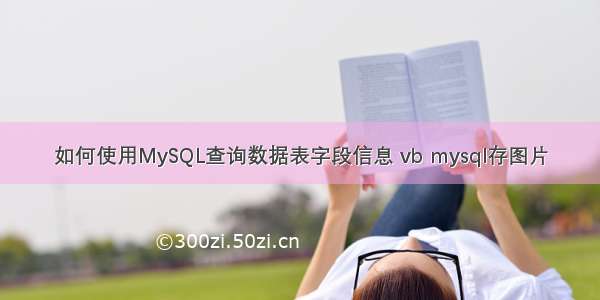 如何使用MySQL查询数据表字段信息 vb mysql存图片