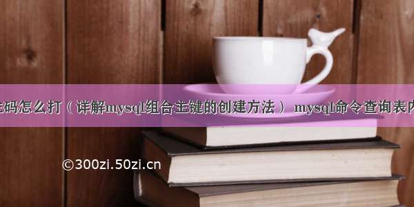 mysql组合主码怎么打（详解mysql组合主键的创建方法） mysql命令查询表内前10行数据