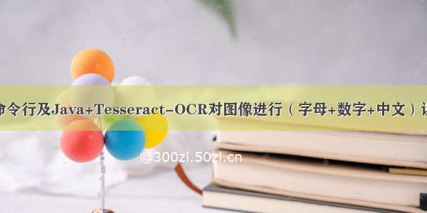 Windows下命令行及Java+Tesseract-OCR对图像进行（字母+数字+中文）识别 亲测可行