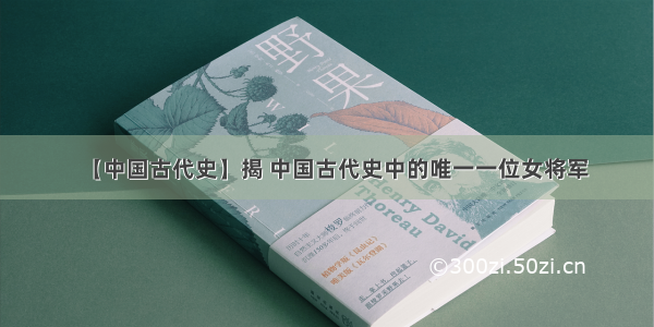 【中国古代史】揭 中国古代史中的唯一一位女将军