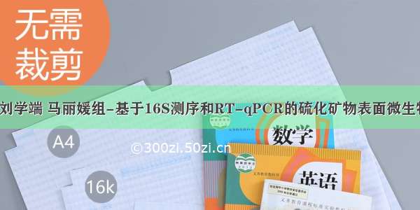 MPB：中南大学刘学端 马丽媛组-基于16S测序和RT-qPCR的硫化矿物表面微生物群落组成分析...