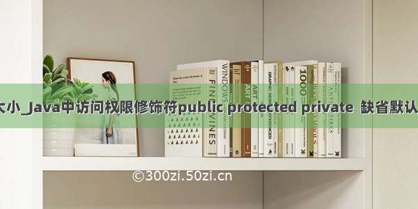 java 权限修饰符大小_Java中访问权限修饰符public protected private  缺省默认权限的用法总结...