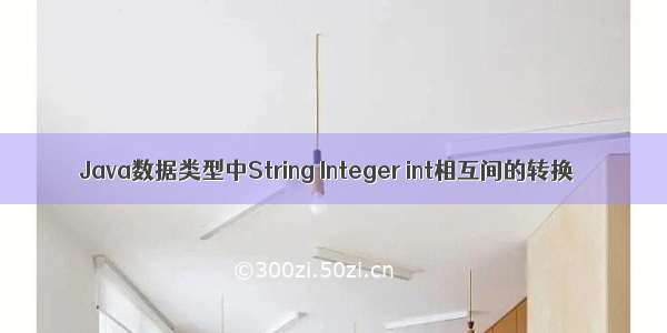 Java数据类型中String Integer int相互间的转换