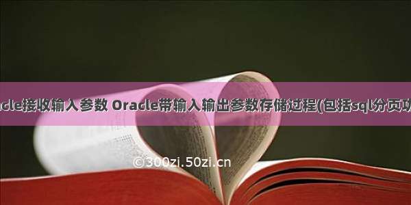 oracle接收输入参数 Oracle带输入输出参数存储过程(包括sql分页功能)