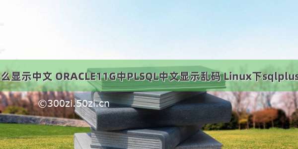 oracle11g怎么显示中文 ORACLE11G中PLSQL中文显示乱码 Linux下sqlplus查询中文乱码