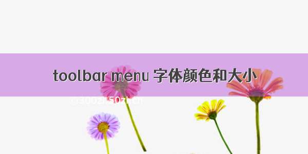 toolbar menu 字体颜色和大小