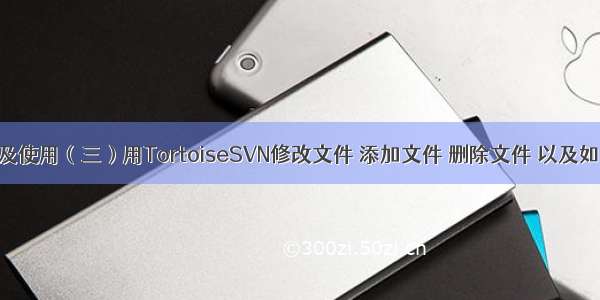 SVN的搭建及使用（三）用TortoiseSVN修改文件 添加文件 删除文件 以及如何解决冲突