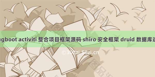 springboot activiti 整合项目框架源码 shiro 安全框架 druid 数据库连接池