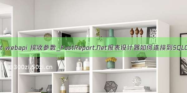 .net webapi 接收参数_FastReport.Net报表设计器如何连接到SQLCe