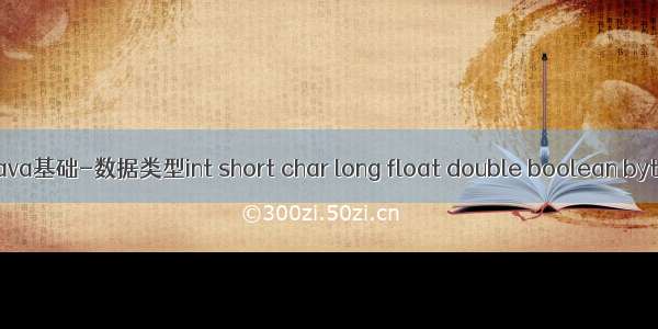 Java基础-数据类型int short char long float double boolean byte