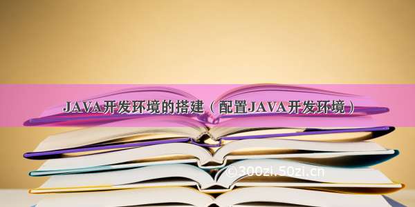 JAVA开发环境的搭建（配置JAVA开发环境）