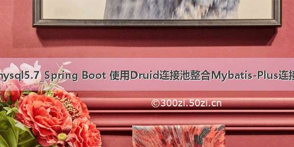 druid连接池mysql5.7_Spring Boot 使用Druid连接池整合Mybatis-Plus连接Mysql数据库