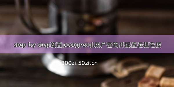 step by step设置postgresql用户密码并配置远程连接