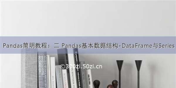 Pandas简明教程：二 Pandas基本数据结构-DataFrame与Series