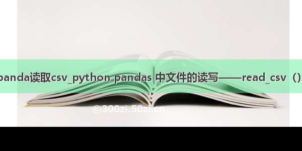 python panda读取csv_python pandas 中文件的读写——read_csv（）读取文件