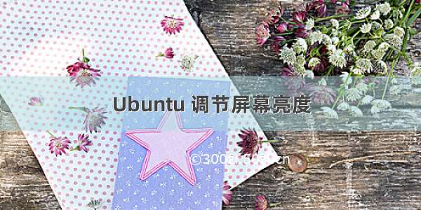 Ubuntu 调节屏幕亮度