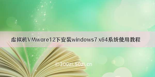 虚拟机VMware12下安装windows7 x64系统使用教程