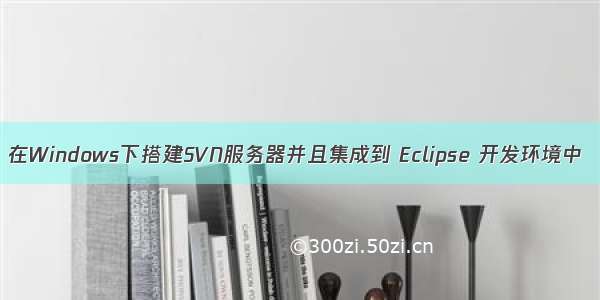 在Windows下搭建SVN服务器并且集成到 Eclipse 开发环境中