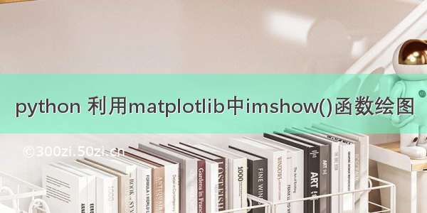 python 利用matplotlib中imshow()函数绘图