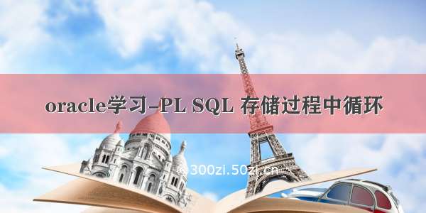 oracle学习-PL SQL 存储过程中循环