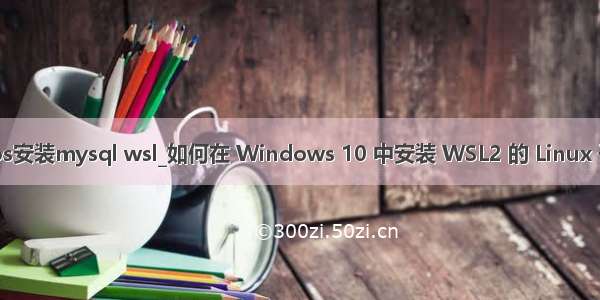 centos安装mysql wsl_如何在 Windows 10 中安装 WSL2 的 Linux 子系统