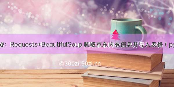 爬虫实战：Requests+BeautifulSoup 爬取京东内衣信息并导入表格（python）