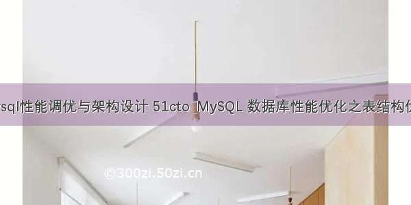 mysql性能调优与架构设计 51cto_MySQL 数据库性能优化之表结构优化