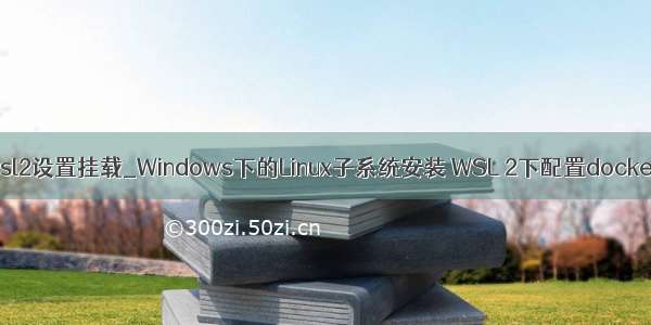 wsl2设置挂载_Windows下的Linux子系统安装 WSL 2下配置docker