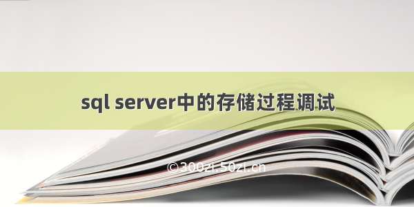 sql server中的存储过程调试
