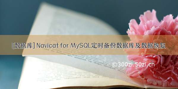 [数据库] Navicat for MySQL定时备份数据库及数据恢复