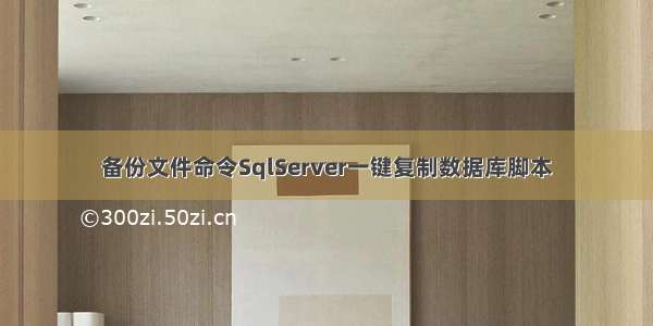 备份文件命令SqlServer一键复制数据库脚本