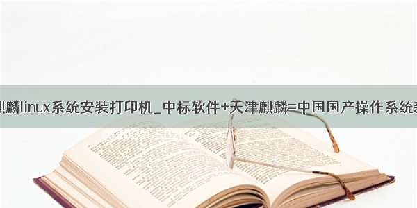 中标麒麟linux系统安装打印机_中标软件+天津麒麟=中国国产操作系统新旗舰